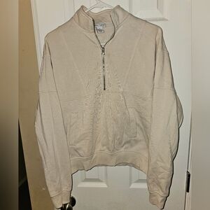Womens Cream Half-Zip Sweater